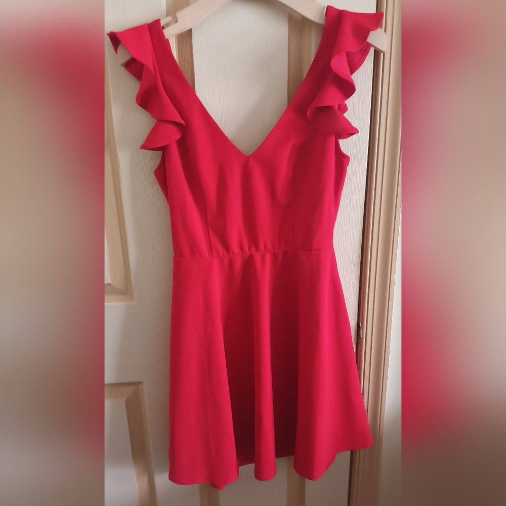 Vibrant Red Dress with Elegant Design